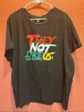 SHEIN Black Short Sleeve Tee with Multicolor "They Not Like Us" Graphic